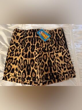 High-Waist Leopard Print Women's Shorts